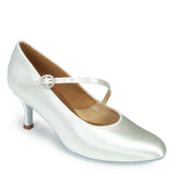 ICS ROUNDTOE SINGLESTRAP - WHITE SATIN - Shop4Dancer