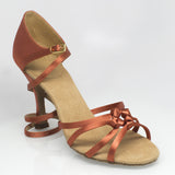 820 Blizzard  |  Dark Tan Satin | 2.5" Flared - Shop4Dancer