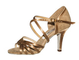 072E Asta   | Bronze Satin Beige Suede - Shop4Dancer