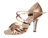 080 Kuzminskaya  | Tan Satin | 3. 2" Slim Heel | Regular fitting - Shop4Dancer