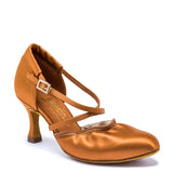 AMERICAN FLEX - TAN SATIN - 5.5UK - 2" Heel